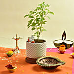 Tulsi Plant Big Diya and Ganesha Idol