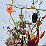 Hanging Skeleton and Flowers