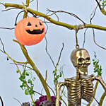 Hanging Skeleton and Flowers