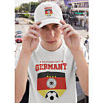 Unisex Soccer White T Shirt and Cap Combo Germany L