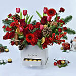 Grand Christmas Wishes Flowers with Cake