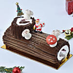 Merry Christmas Chocolate Log Cake 8 Portion