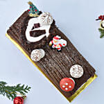 Merry Christmas Chocolate Log Cake 8 Portion