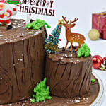 Wooden Shaped Chocolate Christmas Log Cake