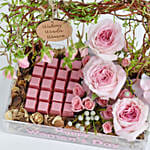 Womens Day Chocolates and Flowers Tray