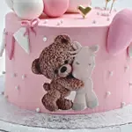 Cute Teddy Red Vevet Cake