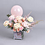 Personalised Vase Baby Girl Flowers