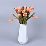 Premium Salmon Parrot Tulip in Vase Arrangement