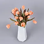 Premium Salmon Parrot Tulip in Vase Arrangement