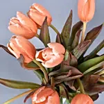 Premium Salmon Parrot Tulip in Vase Arrangement