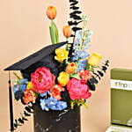 Graduation Hat Box Flowers and Chocolates