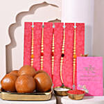 Sneh Radiant Pearls Rakhi Set & Gulab Jamun