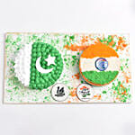 Indian And Pakistani Flag Cake Combo 4 Portion