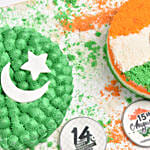 Indian And Pakistani Flag Cake Combo 4 Portion