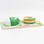 Indian And Pakistani Flag Cake Combo 4 Portion