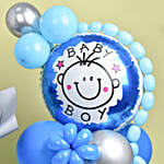 Baby Boy Balloons with celebration Flowers Bouquet