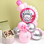 Baby Girl Balloons with Chocolates