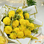 Marigold Flowers Bouquet and Modak