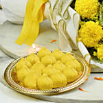 Marigold Flowers Bouquet and Modak