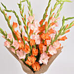 August Birthday Gladiolus Flowers Bouquet With Cake