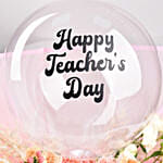 Happy Teachers Day Bouquet With Balloon And Cake