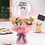 Happy Teachers Day Bouquet With Balloon And Cake