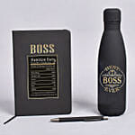 Bottle And Diary Gift Box For Boss