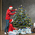 7 to 8 Fresh Christmas Tree With Blue Decoration