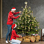 7 to 8 Fresh Christmas Tree With Golden Decoration