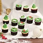 Tree And Wreath Cupcakes 12 Pcs