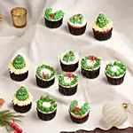 Tree And Wreath Cupcakes 12 Pcs