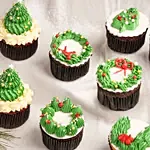 Tree And Wreath Cupcakes 12 Pcs