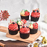 Santa'S Delightful Cupcakes 6 Pcs