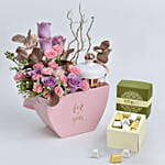 Flowers and Oud Muattar By Swiss Arabian With Chocolates