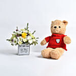 Get Well Soon Flowers with Teddy Bear