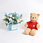 It's a Boy Flowers and Teddy Bear