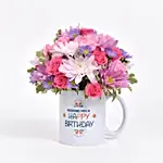 Mix Flowers in Birthday Mug