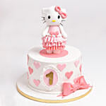 Cute Kitty Red Velvet Cake For Baby Girl