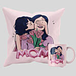 Mothers Day Pink Mug And Cushion Combo