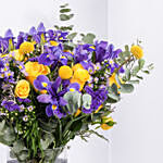 February Birthday Iris Flowers Arrangement