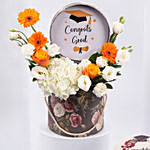 Graduation Flowers Combo In Box With Cake