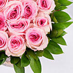 Beautiful Pink Roses Arrangement For Umrah Mubaraka