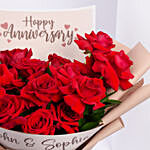 Personalised Rose Anniversary Bouquet