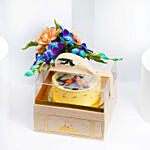 Premium Box Of Photo Cake Flowers And Chocolates