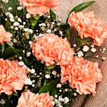 Lovely Orange Carnations Bouquet Standard