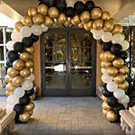 Gold Black and White Balloon Arch