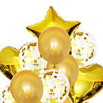 Heart n Star Shaped Golden Balloons