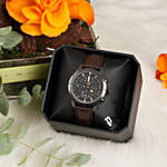 Police Grey Dial Watch For Him With Orange Floral Accents