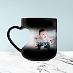 Personalized Black Heart Handle Magic Mug