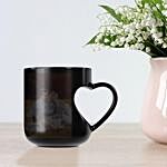 Personalized Black Heart Handle Magic Mug